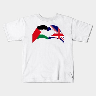 We Heart Palestine & UK Patriot Flag Series Kids T-Shirt